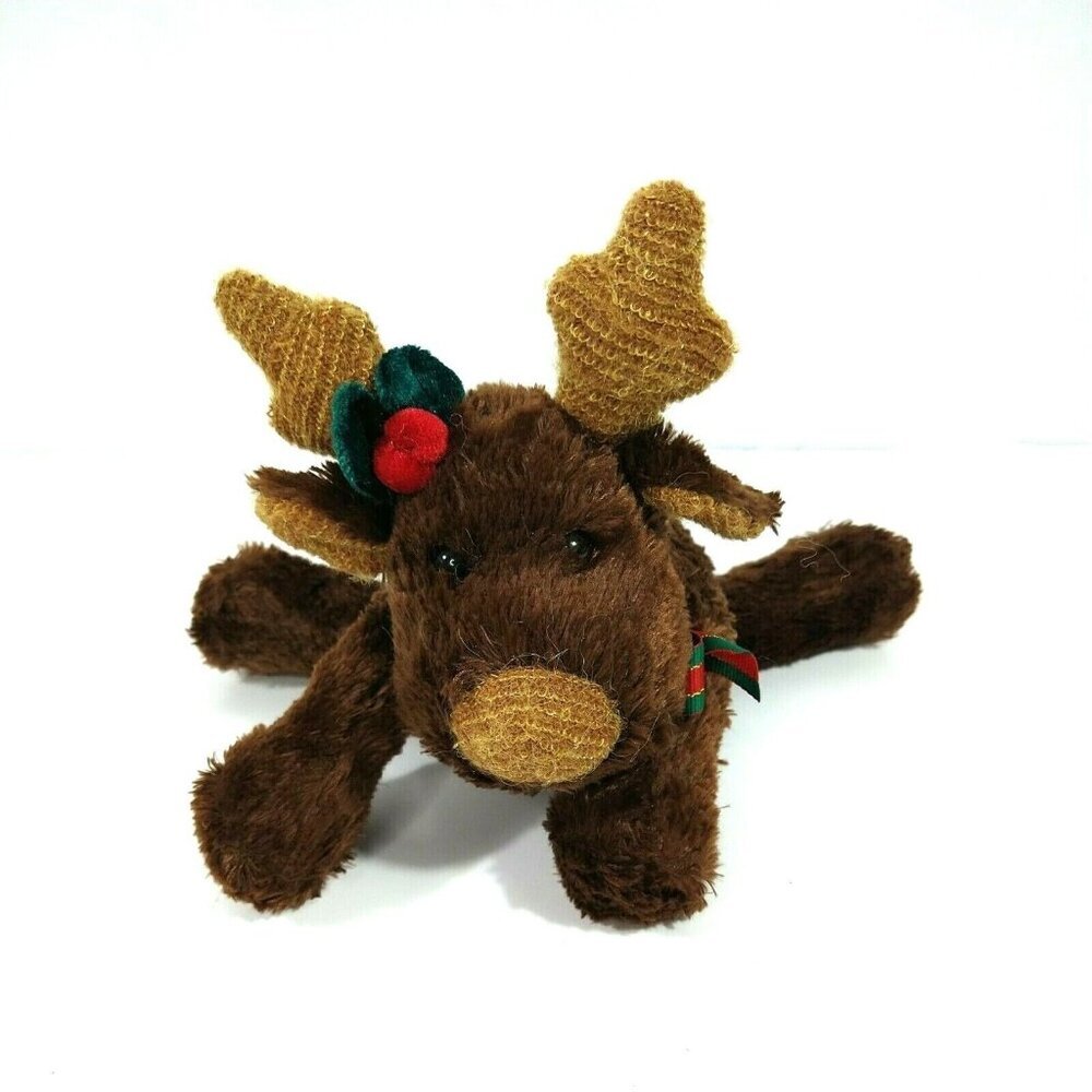 Wal-Mart Reindeer Moose Brown Plush Stuffed Animal Toy 7 inch Holiday Christmas